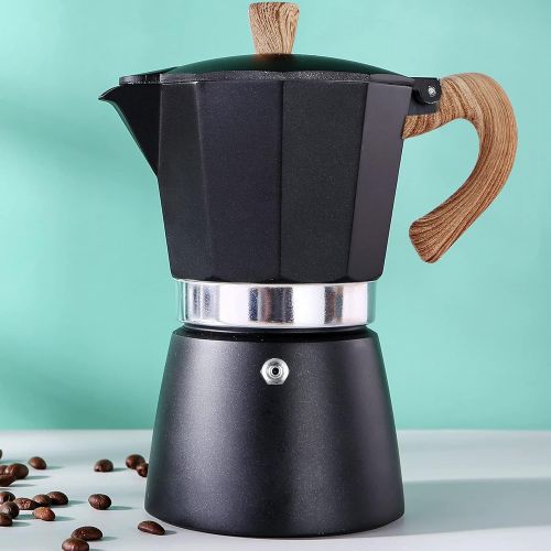  AIFUSI Stovetop Espresso Maker 3 Cup, Moka Pot - 5 oz Manual Cuban Coffee Percolator Machine Premium Aluminum Moka Italian Espresso Greca Coffee Maker Brewer Percolator