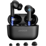 AIHOOR Wireless Earbuds for iOS & Android Phones, Bluetooth 5.0 in-Ear Headphones with Extra Bass, Built-in Mic, Touch Control, USB Charging Case, 30hr Battery Earphones, Waterproo