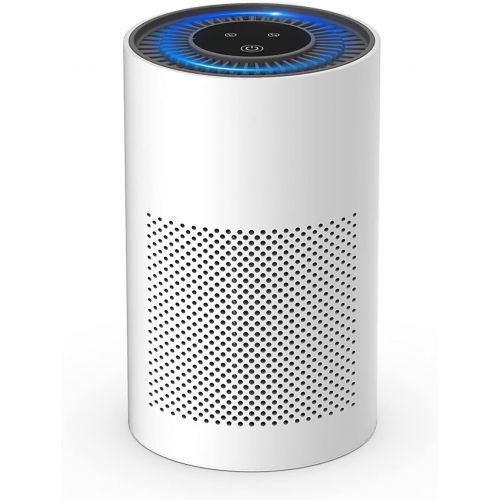  AIIKEE Small Air Purifier for Home Bedroom Office, Quite Sleep Mode True HEPA 3 Stage Filtration for Smoke Dust Pollen,Ozone Free Home Air Cleaner-White