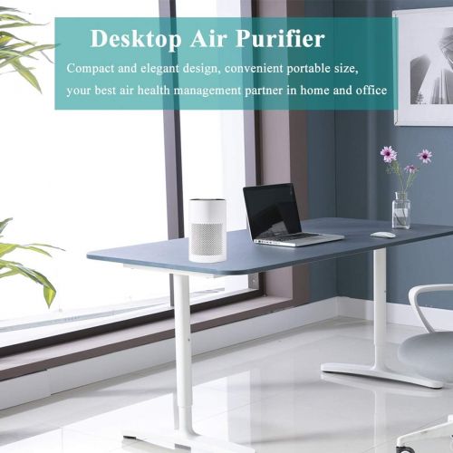  AIIKEE Small Air Purifier for Home Bedroom Office, Quite Sleep Mode True HEPA 3 Stage Filtration for Smoke Dust Pollen,Ozone Free Home Air Cleaner-White