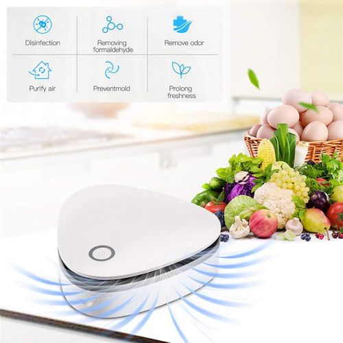  AIIKEE Ozone Generator Air Purifier, Portable USB Rechargeable Ozone Machine Odor Eliminator, Mini Air Cleaner for Home, Refrigerator, Room, Pet, Toilet ( White )