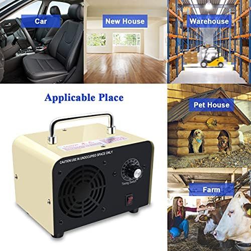  AIIKEE Commercial Ozone Generator, 10,000mg/h Industrial Ozonator Deodorizer Ozone Machine for Room Home Bar Farms Cars and Pets Powerful Cleaning (Yellow)