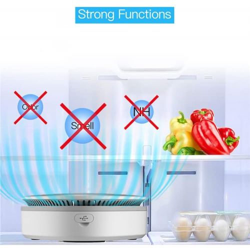  [아마존베스트]ZHIYU Ozone Generator Air Purifier, Portable USB Rechargeable Deodorizer Machine Deodorization Ionizer Odor Eliminator, Mini Air Cleaner for Home, Refrigerator, Room, Pet, Toilet ( White