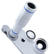 AIKER phone Lens 18X Telephoto Lens Super Wide Angle Lens Macro Lens with Mini Flexible Tripod and Universal Clip for Most Smart phone 3 in 1 Camera Kit (Silver)