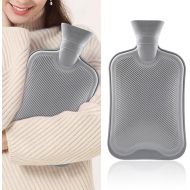 2L Hot Water Bottle Rubber, Hot Compress and Cold Therapy for Headaches Cramps Muscles Pain Relief Injuries, Hot Water Bag for Bed