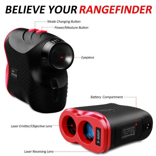  AIKOTOO Golf Rangefinder, 600 Yards Range Finder with Golf for Distance