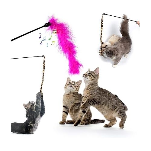  AILUKI 31 PCS Cat Toys Kitten Toys Assortments,Variety Catnip Toy Set Including 2 Way Tunnel,Cat Feather Teaser,Catnip Fish,Mice,Colorful Balls and Bells for Cat,Puppy,Kitty