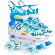 Roller Skates for Girls and Boys,4 Size Adjustable Kids Toddler Roller Skates with Light up Wheels for Toddlers Children Outdoor Indoor