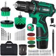 AILUKI Cordless Drill Driver Kit,67Pcs 12V Drill Set Lithium-Ion Battery,Magnetic Wristband Brushes Tape Measure,Max Drill 280 In-lb Torque,3/8 Keyless Chuck,25+1 Metal Clutch and Built-i