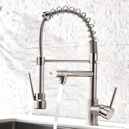  Aimadi Contemporary Kitchen Sink Faucet,Single Handle Stainless Steel Kitchen Faucets with Pull Down Sprayer,Brushed Nickel