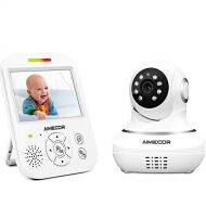AIMECOR Video Baby Monitor with Camera - 3.5 inch IPS Display,HD Night Vision Camera, 960ft Transmission Range, Temperature Monitoring,Include Compatible Mount Shelf (3.5inch)