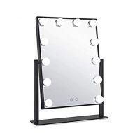 AIMEE-JL Aimee-JL Hollywood Lighted Vanity Mirror with 12 x 3W Dimmable Bulbs LED Makeup Mirror with Lights Desktop Bathroom Mirror Touch Screen and 360° Adjustable Angle (Black)