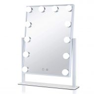 AIMEE-JL Aimee_JL Hollywood Vanity Mirror, HD Makeup Cosmetic Mirror with Lights Desktop LED Mirror With12 Big Bulbs Touch Screen Adjustbale Brightness The Same Mirror as The ins Blogger