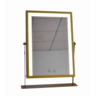 AIMEE-JL Large Makeup Mirror with Light LED Mirrors Vanity Mirrors White/Yellow Lights Touch Screen Adjustbale Brightness (Gold)