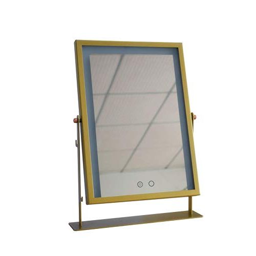  AIMEE-JL Large Makeup Mirror with Light LED Mirrors Vanity Mirrors White/Yellow Lights Touch Screen Adjustbale Brightness (Gold)