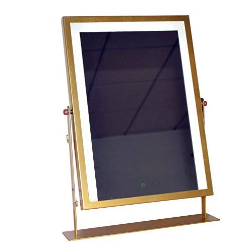  AIMEE-JL Large Makeup Mirror with Light LED Mirrors Vanity Mirrors White/Yellow Lights Touch Screen Adjustbale Brightness (Gold)