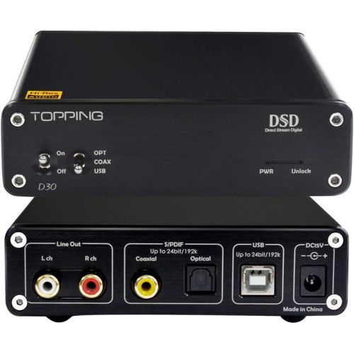  Topping D30 DSD Audio Decoder USB Coaxial Optical Fiber XMOS CS4398 24Bit 192KHz