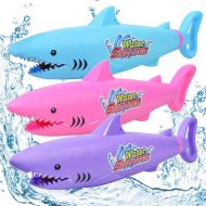 AINOLWAY 3 Pack Water Squirt Gun Shark Designed Water Blaster, Summer Water Shooter Toy for Pool Lake Beach Water Fighting