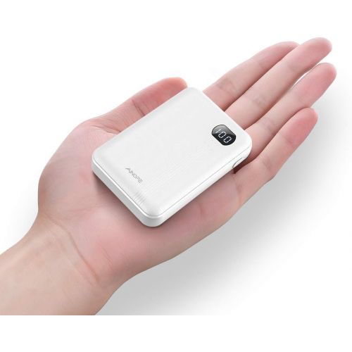  [아마존 핫딜]  [아마존핫딜]AINOPE Portable Charger 10000mAh, (Small) (LCD Display) (Powerful), Power Bank/External Battery Pack/Battery Charger/Phone Backup with 2 USB Output,Perfect for Travel (White)