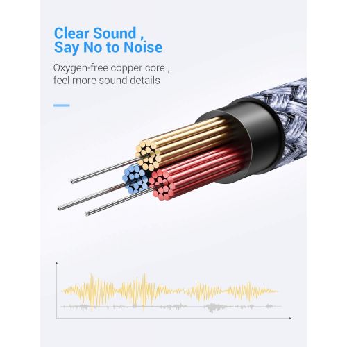  [아마존베스트]AINOPE Ainope Aux Cord [2-Pack/4ft], 90°Angled 3.5mm Aux Cables[Hi-Fi Sound, Nylon Braided] Male to Male Stereo Audio Cables Compatible with Car, Beats Headphone, Studio, Recorder, Smartp