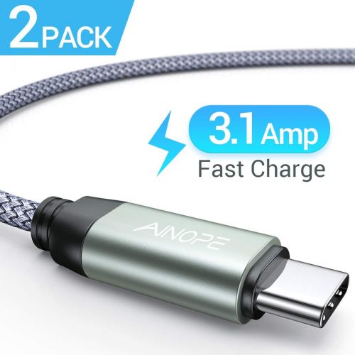  [아마존베스트]USB-C Cable Fast Charging (3A Fast Charge) (2 PK/6.6FT), AINOPE USB-A to Type-C Charger Cable,Durable Braided Armor C Cord Compatible Samsung Galaxy Note 9 8 S9 S8 S8 Plus S10,LG V