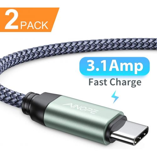  [아마존베스트]USB-C Cable Fast Charging (3A Fast Charge) (2 PK/6.6FT), AINOPE USB-A to Type-C Charger Cable,Durable Braided Armor C Cord Compatible Samsung Galaxy Note 9 8 S9 S8 S8 Plus S10,LG V