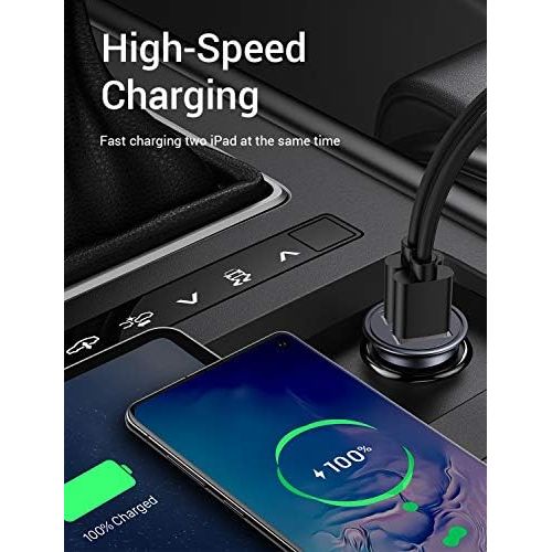  [아마존베스트]AINOPE Car Charger, 4.8A Aluminum Alloy Car Charger Adapter Dual USB Port Fast Car Charging Mini Flush Fit Compatible iPhone Xs max/XR/x/7/6s, iPad Air 2/Mini 3, Note 9/Galaxy S10/