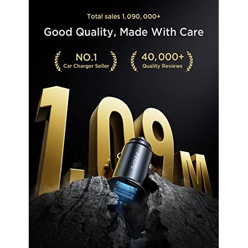  [아마존베스트]Car Charger, AINOPE 4.8A All Metal Car Charger Adapter Mini Flush Fit USB Car Charger Dual Port Charging Compatible with iPhone 12/11 pro/XR/x/7/6s, iPad Air 2/Mini 3, Note 9/Galax