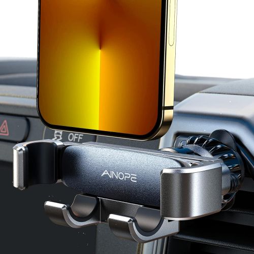  [아마존베스트]AINOPE Car Phone Holder Mount, Gravity Phone Holder for Car Vent with Upgraded Hook Clip Auto Lock Hands Free Air Vent Cell Phone Car Mount Compatible with 4-6.7 inch Smartphone