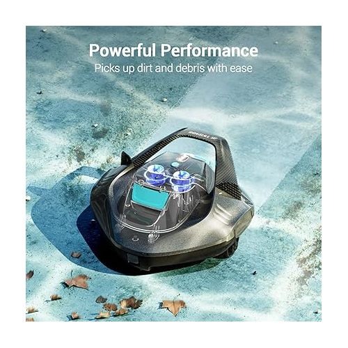  AIPER Seagull SE Cordless Robotic Pool Cleaner, Pool Vacuum with Dual-Drive Motors, Self-Parking Technology, Lightweight, Perfect for above-Ground/In-Ground Flat Pools up to 40 Feet (Lasts 90 Mins)