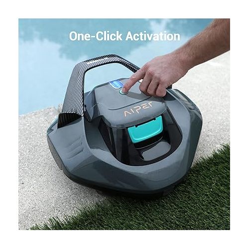  AIPER Seagull SE Cordless Robotic Pool Cleaner, Pool Vacuum with Dual-Drive Motors, Self-Parking Technology, Lightweight, Perfect for above-Ground/In-Ground Flat Pools up to 40 Feet (Lasts 90 Mins)