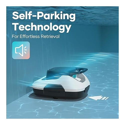  AIPER Scuba SE Robotic Pool Cleaner, Cordless Robotic Pool Vacuum, Lasts up to 90 Mins, Ideal for Above Ground Pools, Automatic Cleaning with Self-Parking Capabilities -White