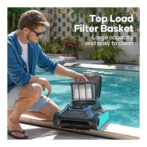  (2024 Upgraded) AIPER Scuba S1 Pool Vacuum for Inground Pools, Cordless Robotic Pool Cleaner, Wall Climbing, Smart Navigation, 150 min Battery Life, for Pools up to 1,600 Sq.ft