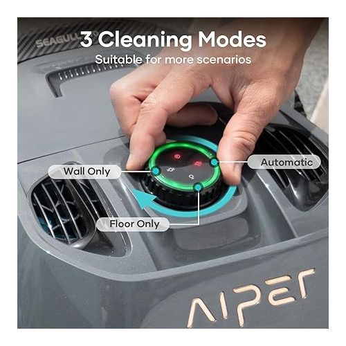  AIPER Seagull Pro Cordless Robotic Pool Cleaner, Quad-Motor Powerful Pool Vacuum for In-Ground Pools, Smart Navigation Pool Vacuum Cleaner Lasts up to 150 Mins, Floor, Wall and Water Line Cleaning