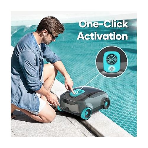  (2024 New) AIPER Scuba E1 Pool Vacuum Robot, Cordless Robotic Pool Cleaner with Dual-Filtration, Lasts up to 130 Mins, Self-Parking Technology, Perfect for Above-Ground Pools up to 1100 Sq.ft