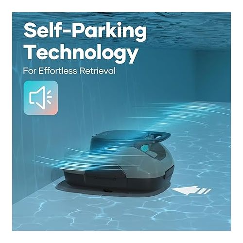  AIPER Robotic Pool Cleaner, Cordless Robotic Pool Vacuum, Lasts up to 90 Mins, Ideal for Above Ground Pools, Automatic Cleaning with Self-Parking Capabilities-Gray