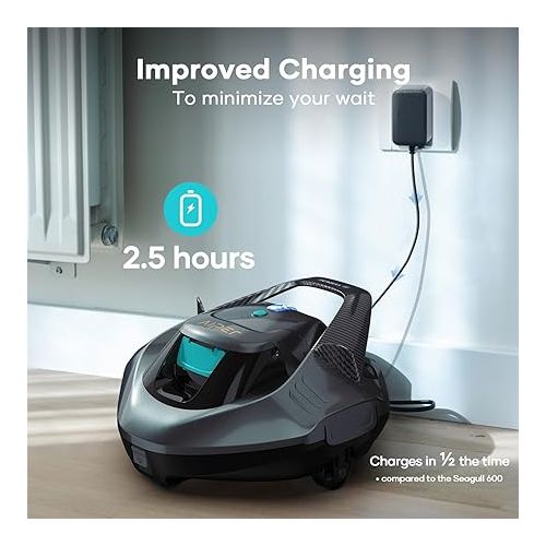 AIPER Seagull SE Cordless Robotic Pool Cleaner, Pool Vacuum with Dual-Drive Motors, Self-Parking Technology, Lightweight, Perfect for Above-Ground/In-Ground Flat Pools up to 40 Feet (Lasts 90 Mins)