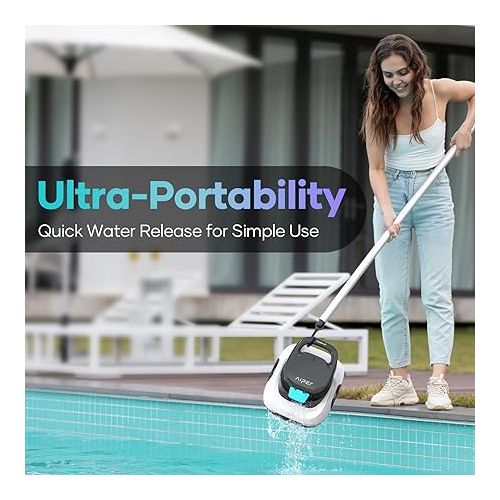  AIPER Scuba SE 2024 Robotic Pool Cleaner, Cordless Robotic Pool Vacuum, Lasts up to 90 Mins, Ideal for Above Ground Pools, Automatic Cleaning with Self-Parking Capabilities