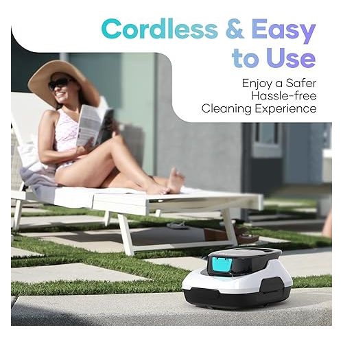  AIPER Scuba SE 2024 Robotic Pool Cleaner, Cordless Robotic Pool Vacuum, Lasts up to 90 Mins, Ideal for Above Ground Pools, Automatic Cleaning with Self-Parking Capabilities