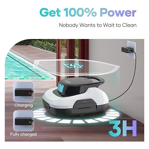  AIPER Scuba SE 2024 Robotic Pool Cleaner, Cordless Robotic Pool Vacuum, Lasts up to 90 Mins, Ideal for Above Ground Pools, Automatic Cleaning with Self-Parking Capabilities