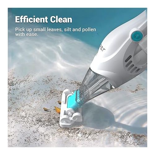  (2023 Upgraded) AIPER Cordless Pool Vacuum, Handheld Rechargeable Swimming Pool Cleaner, 60 Mins Running Time, Deep Cleaning & Strong Suction Ideal for Above & In-ground Pools, Hot Tubs, Spas-Pilot H1