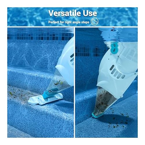  (2023 Upgraded) AIPER Cordless Pool Vacuum, Handheld Rechargeable Swimming Pool Cleaner, 60 Mins Running Time, Deep Cleaning & Strong Suction Ideal for Above & In-ground Pools, Hot Tubs, Spas-Pilot H1