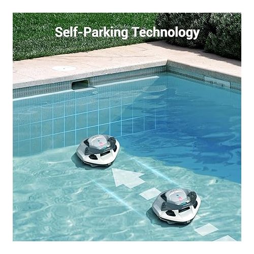  AIPER Seagull SE Cordless Pool Vacuum Robot, Ideal for Above Pools up to 850 Sq.Ft, Lasts 90 Mins, LED Indicator - White