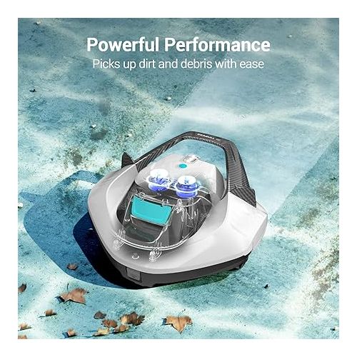  AIPER Seagull SE Cordless Pool Vacuum Robot, Ideal for Above Pools up to 850 Sq.Ft, Lasts 90 Mins, LED Indicator - White