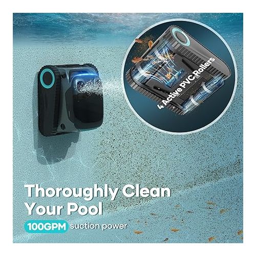  AIPER Scuba S1 Pro Cordless Robotic Pool Cleaner, Automatic Pool Vacuum with Horizontal Waterline Cleaning, Smart Navigation, 180-Minute Battery Life, Ideal for In-Ground Pools up to 2,150 Sq.ft