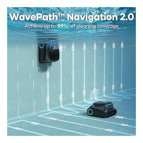  AIPER Scuba S1 Pro Cordless Robotic Pool Cleaner, Automatic Pool Vacuum with Horizontal Waterline Cleaning, Smart Navigation, 180-Minute Battery Life, Ideal for In-Ground Pools up to 2,150 Sq.ft