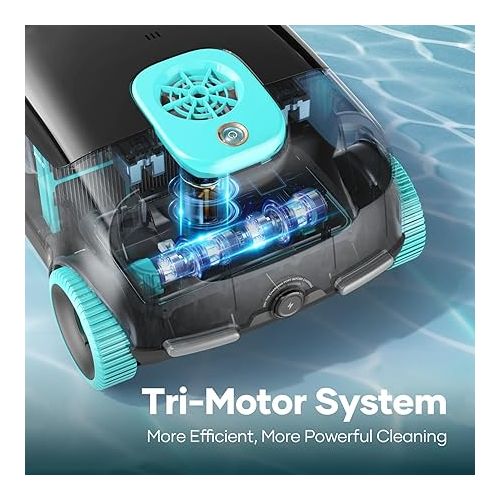  (2024 New) AIPER Scuba E1 Cordless Robotic Pool Cleaner with Dual-Filtration, Lasts up to 100-130 Mins, Self-Parking Technology, Perfect for Above-Ground Pools up to 1100 Sq.ft-Grey…