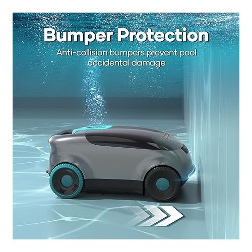  (2024 New) AIPER Scuba E1 Cordless Robotic Pool Cleaner with Dual-Filtration, Lasts up to 100-130 Mins, Self-Parking Technology, Perfect for Above-Ground Pools up to 1100 Sq.ft-Grey…