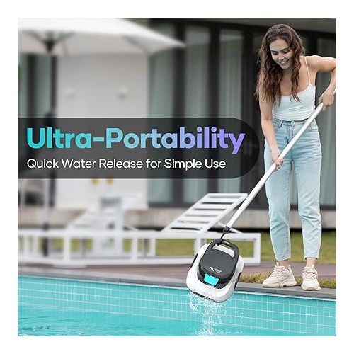  AIPER Scuba SE Plus Robotic Pool Cleaner, Cordless Robotic Pool Vacuum, Lasts up to 1.5 Hours, Ideal for Above Ground Pools, Automatic Cleaning with Self-Parking Capabilities