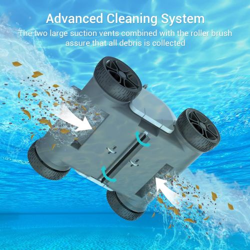  AIPER Cordless Robotic Pool Cleaner, Pool Vacuum with Upgraded Dual-Drive Motors, Auto-Dock Technology, Up to 90 Mins Cleaning for Above/In-ground Pools with Flat Floor Up to 861 S